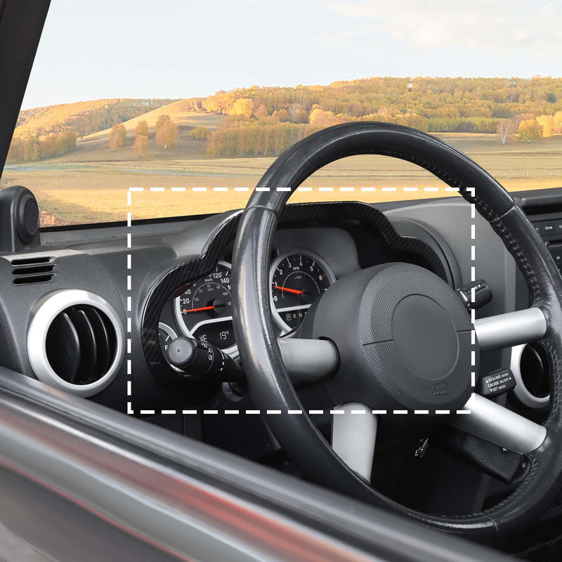 RT-TCZ for Jeep JK Dash Cluster Instrument Panel Gauge Trim Cover Carbon Fiber for Jeep Wrangler JK JKU 2007-2010 Carbon Fiber Interior Accessories