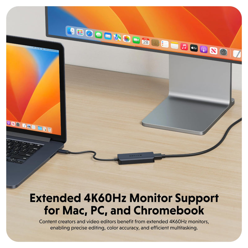 HyperDrive Next 4 Port USB C Hub for Mac, PC, Chromebook with 4K60Hz HDMI, 2 USB-A, USB C Hub 10Gbps, USB-C 10Gbps 100W Power Delivery Ports