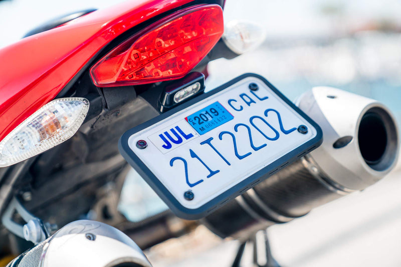 Rightcar Solutions Motorcycle The Original Premium Grade Silicone Bike Plate Frame | Rust Proof, Rattle Proof, Weather Proof License Plate Holder (Black) Black