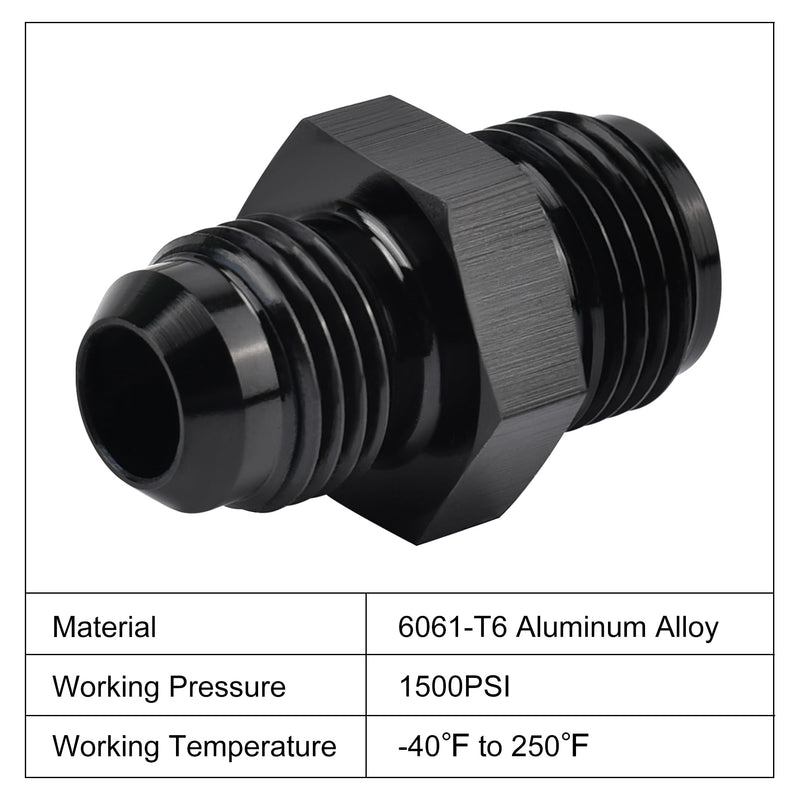 EVIL ENERGY 6AN Male to 5/8 x 18 Inverted Flare Thread Fitting Adapter Straight 2Pcs AN6 to 5/8 x 18 Inverted
