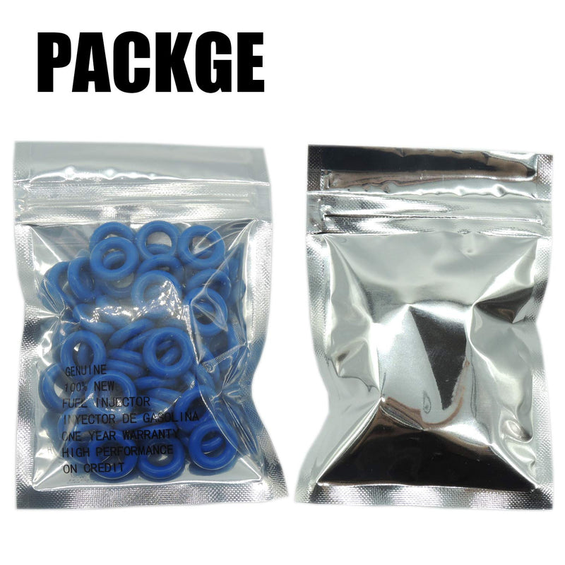 HiSport Fuel Injector O-Rings Set - [7.52mm X 3.53 mm] Blue Universal Repair Kits [50 Pcs]