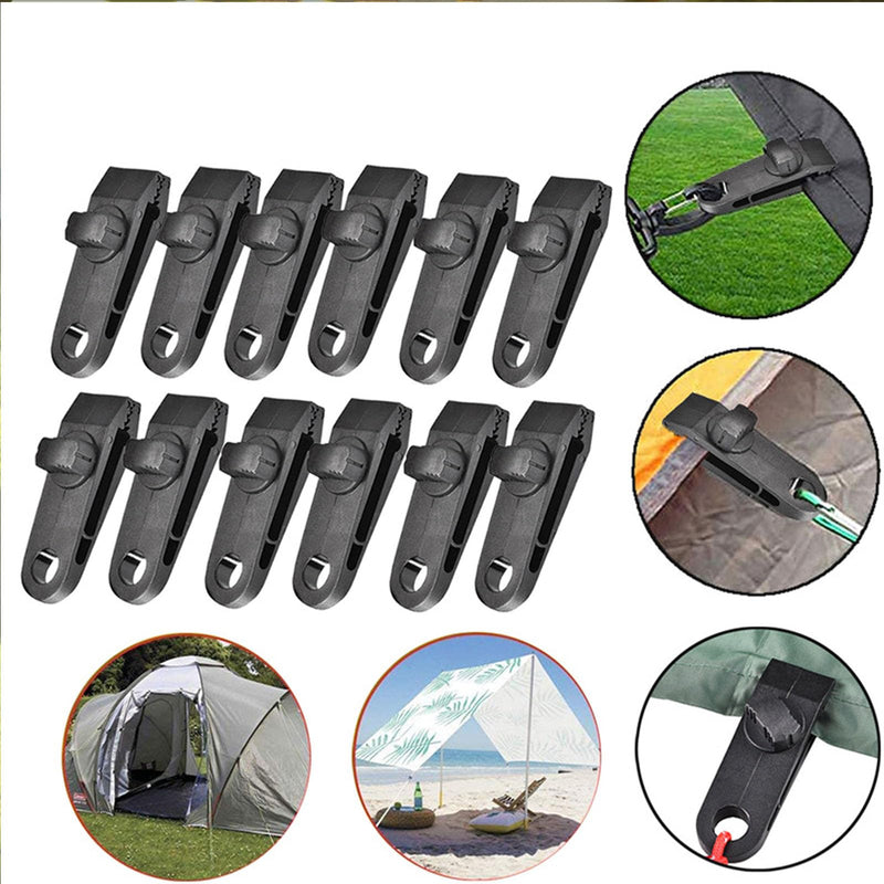 30-Pack Heavy Duty Lock Grip Tarp Clips with Adjustable Screw | Shark Teeth Design, Bungee Cords & Carabiners | Secure Cover for Camping, Pool Covers, Awnings, Canopies (PA Material, 0.25" Thickness)