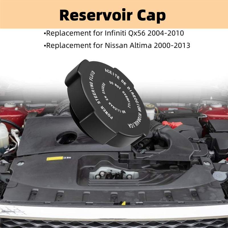 Power Steering Reservoir Cap Replacement for Nissan Altima Armada Frontier Maxima Pathfinder Replacement for Infiniti Qx56 99979 9180JA000 491818B400