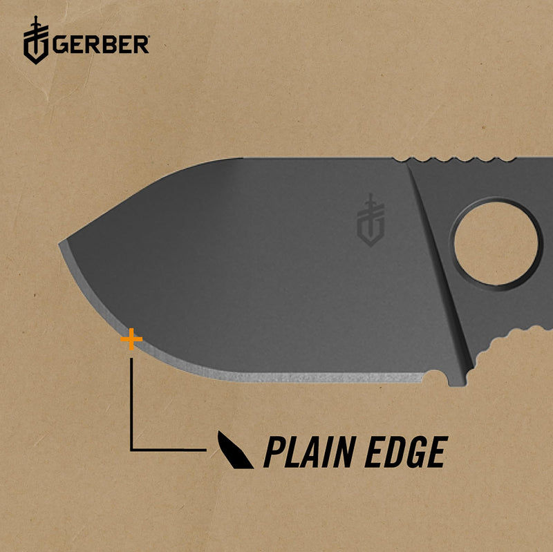 Gerber Gear Money Clip with Pocket Knife - Stainless Steel Folding Blade for Camping & Hiking & EDC - Fathers Day Dad Gifts, Gifts for Men