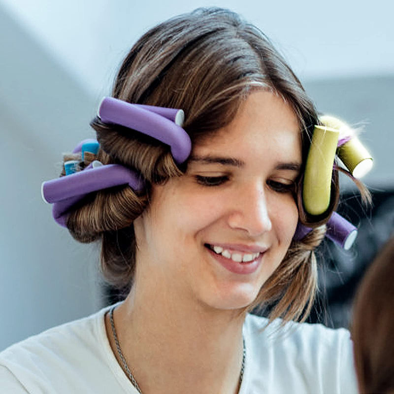 42-pack Bendy Rollers Durable Foam Curler Roller Set Hair Bendy Curlers Tool DIY Salon Hair Styling Curling Sticks with Case