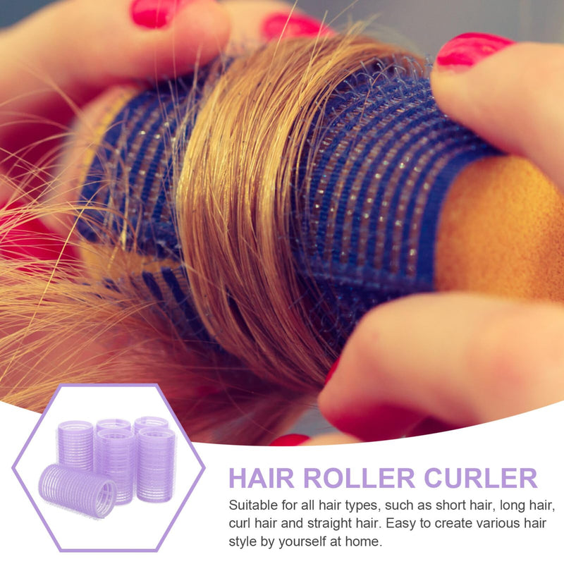 Uonlytech Self-Adhesive Hair Rollers Hair Curler Set for Diy Curls and Volume Curling Styling Tools for Home Use Reusable Plastic Hairdressing Rollers 6 Pack