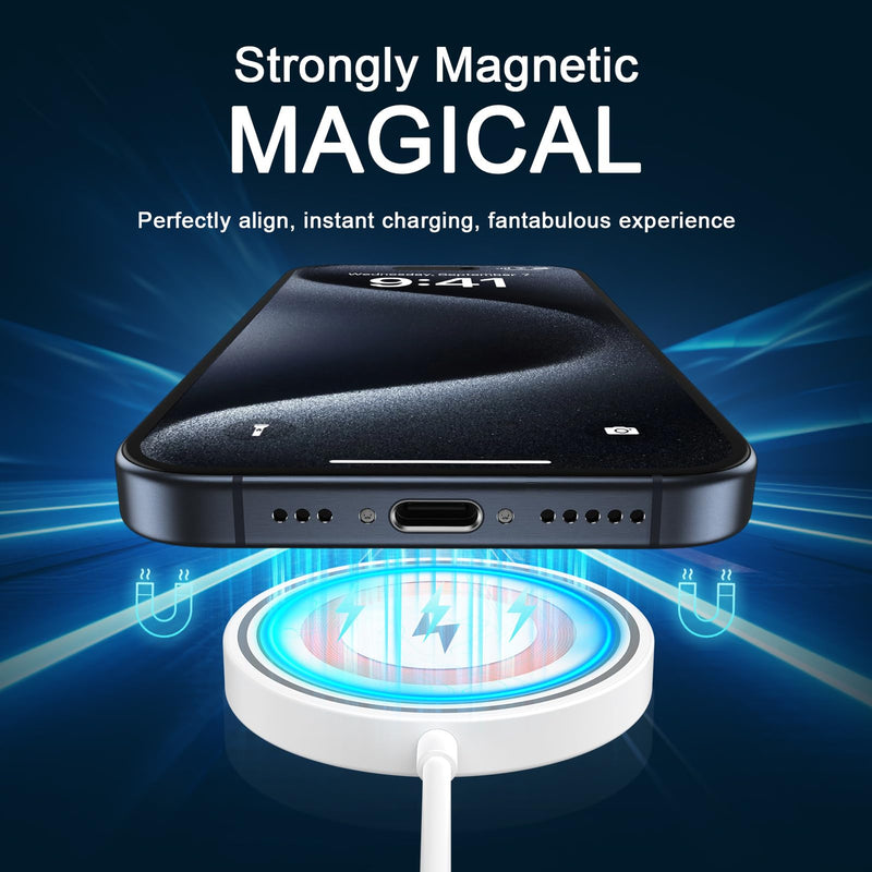Wireless Charger for Samsung Magnetic Wireless Charging Station Magnet Fast Charging Pad for Samsung Galaxy S26/S25 Ultra/Z Fold 8 Ultra 7 6 Google Pixel 10 Pro XL 9 8a, USB A/C Port + PD Adapter White