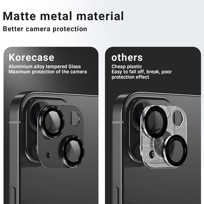 Korecase for iPhone 14 Camera Lens Protector, Anti Scrach HD Tempered Glass Camera Screen Protector Cover,Aluminum Alloy Whole Lens Film for iPhone 14 & iPhone 14 Plus -Blue Blue