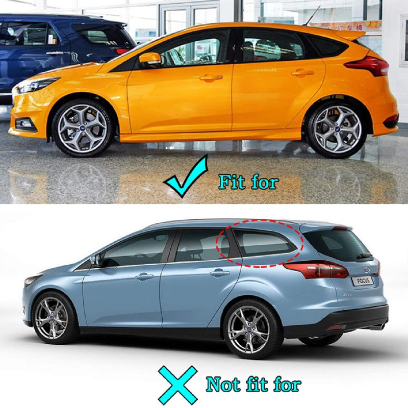 Fit for Ford Focus ST RS MK3 Hatchback 2PC 2012 2013 2014 2015 2016 2017 2018 Shiny Black Window Side Louvers Vent