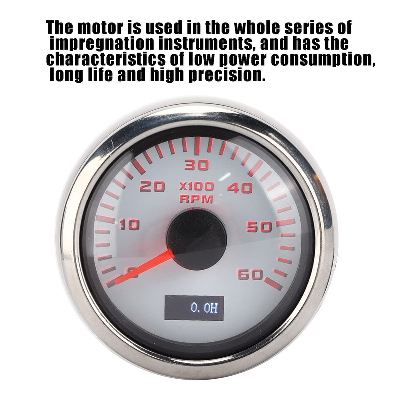 52mm Pointer Tachometer Gauge 6K RPM Tacho Meter IP67 Waterproof Universal Tacho Meter for 1 to 8 Cylinder Motorcycle Car Boat Gasoline Engine
