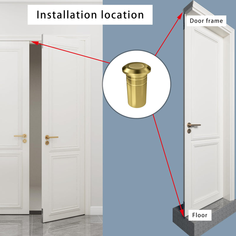 TOGU Door Latch Dust Protector,SUS304 Stainless Steel Dust-Proof Security Lock Inserts,Flush Bolt Dust Proof Door Strike for French Doors,Composite Doors,Wood Doors,Satin Gold Finish,5 Packs 14mm-5pcs Satin Gold