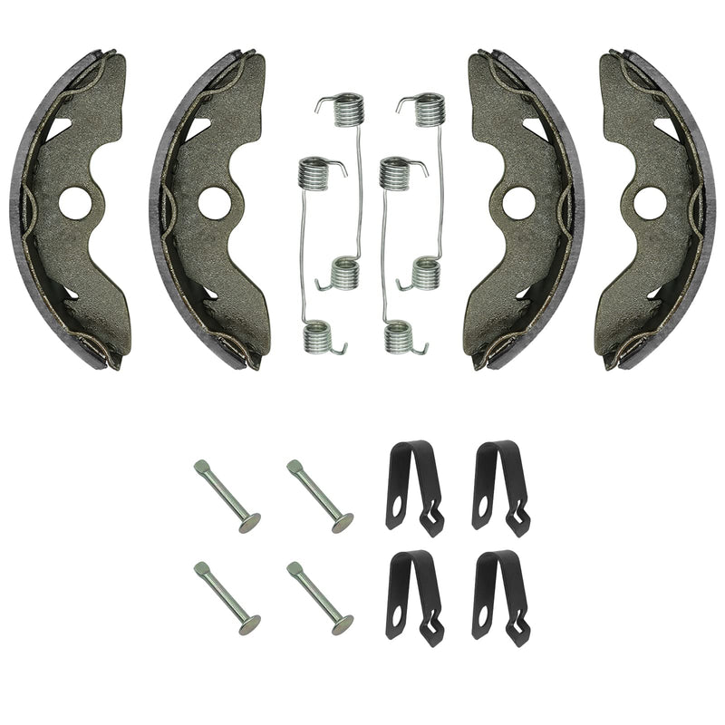 Front Brake Shoes Springs Pins Left & Right for Honda TRX200 TRX250 FourTrax Recon 200 250, OEM# 06450-HC4-900 45175-VM0-003