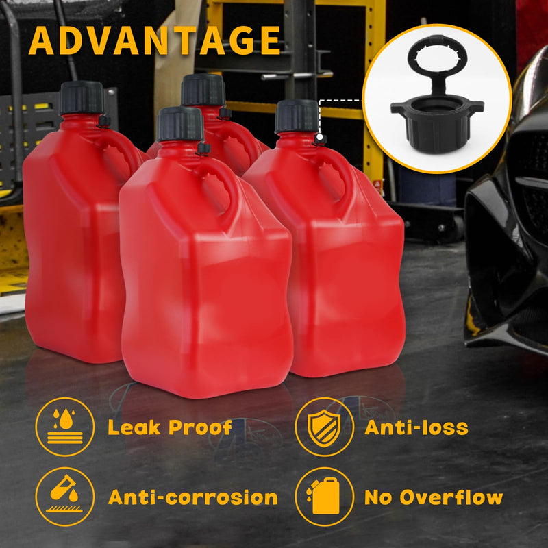 6 PCS Racing Vent Caps Fit Vp Jug Can, 24 mm Black 3045 Vent Caps Replacement for 3/5.5 Gallon VP Fuel Motorsports Jug Racing Square Motorsport Container 6 PCS