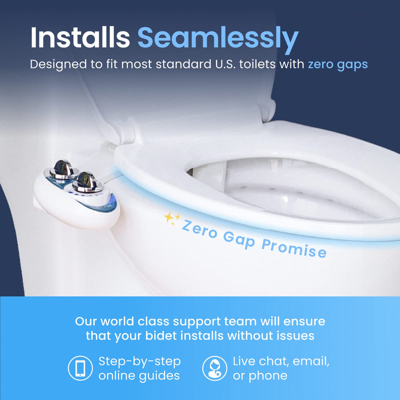 LUXE Bidet NEO 120 - Single Nozzle, Self-Cleaning, Non-Electric Bidet Attachment for Toilet Seat, Adjustable Water Pressure, Rear Wash (Blue) Blue