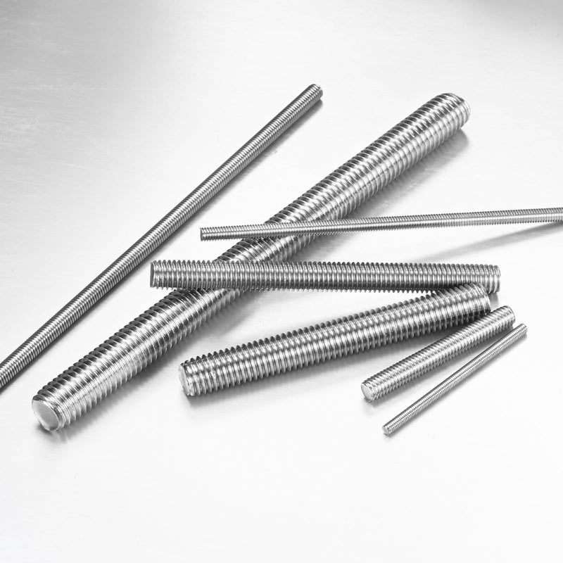 M METERXITY 5-Pack Fully Threaded Rod, M12x250mm 304 Stainless Steel Right Hand Thread Bar Studs for Furniture Anchor Bolts/Clamps/U-Bolts, Metric Threaded Screw