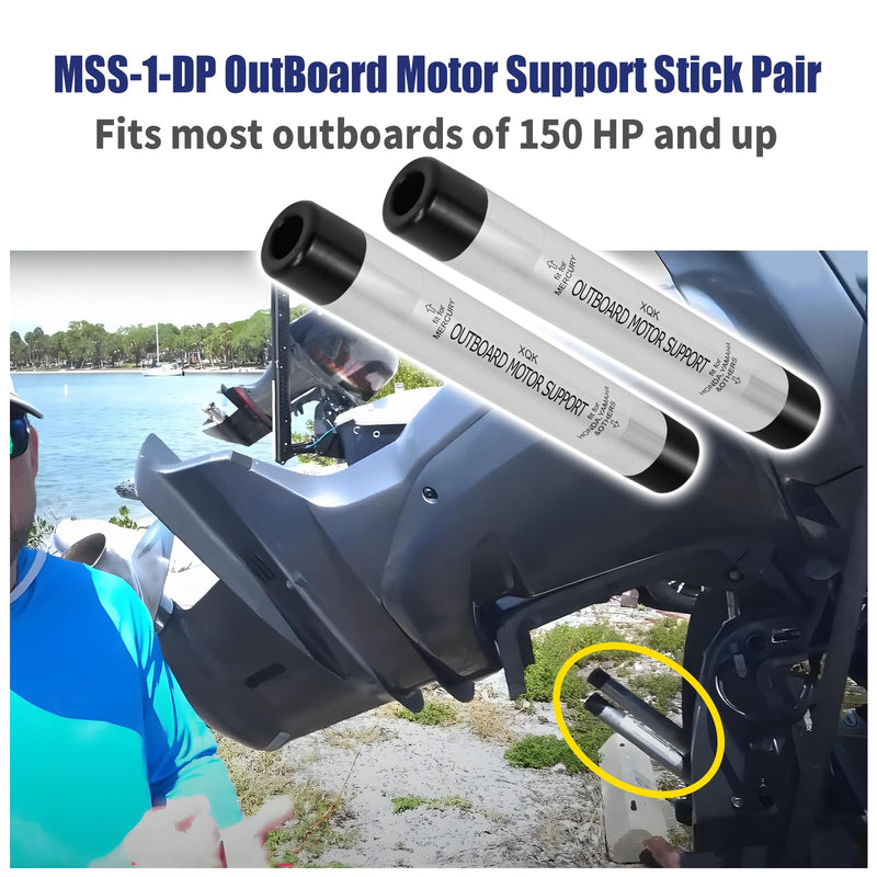 MSS-1-DP OutBoard Motor Support Stick Pair Fits most outboards of 150 HP and up,8.5" Long Aluminum Transom Saver， Not for 2024 Mercury Motors