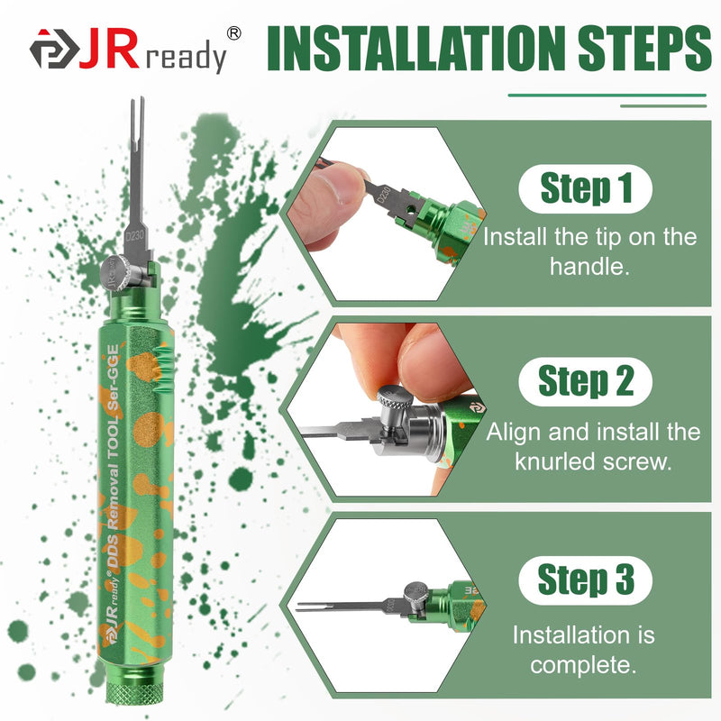 JRready ST5355 Terminal Removal Tool Kit - Universal Vehicle Wire Harness Depinning Tool Pin Removal Tool, for Tyco JPT MCP MCON MQS, Sumitomo, Delphi, Molex Pin Extractor, with 16Pcs Replacement Tips 16 IN 1 KIT