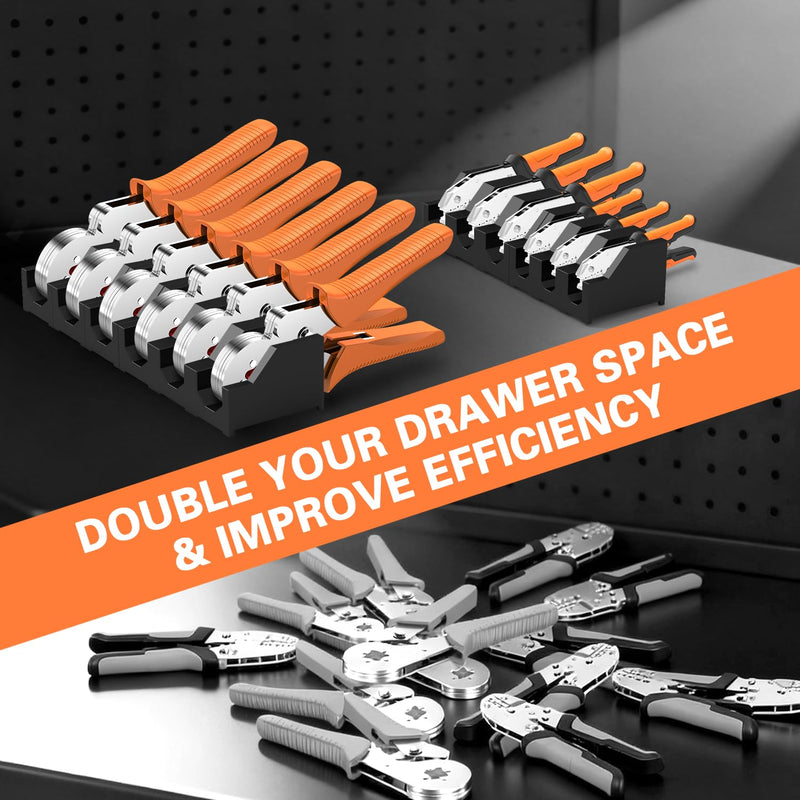 Magnetic Plier Organizer - Expandable Multiple Spacing Modular Tool Box Organizers, Tool Drawer Organizer, Tool Storage, Plier Rack - 24 Holders