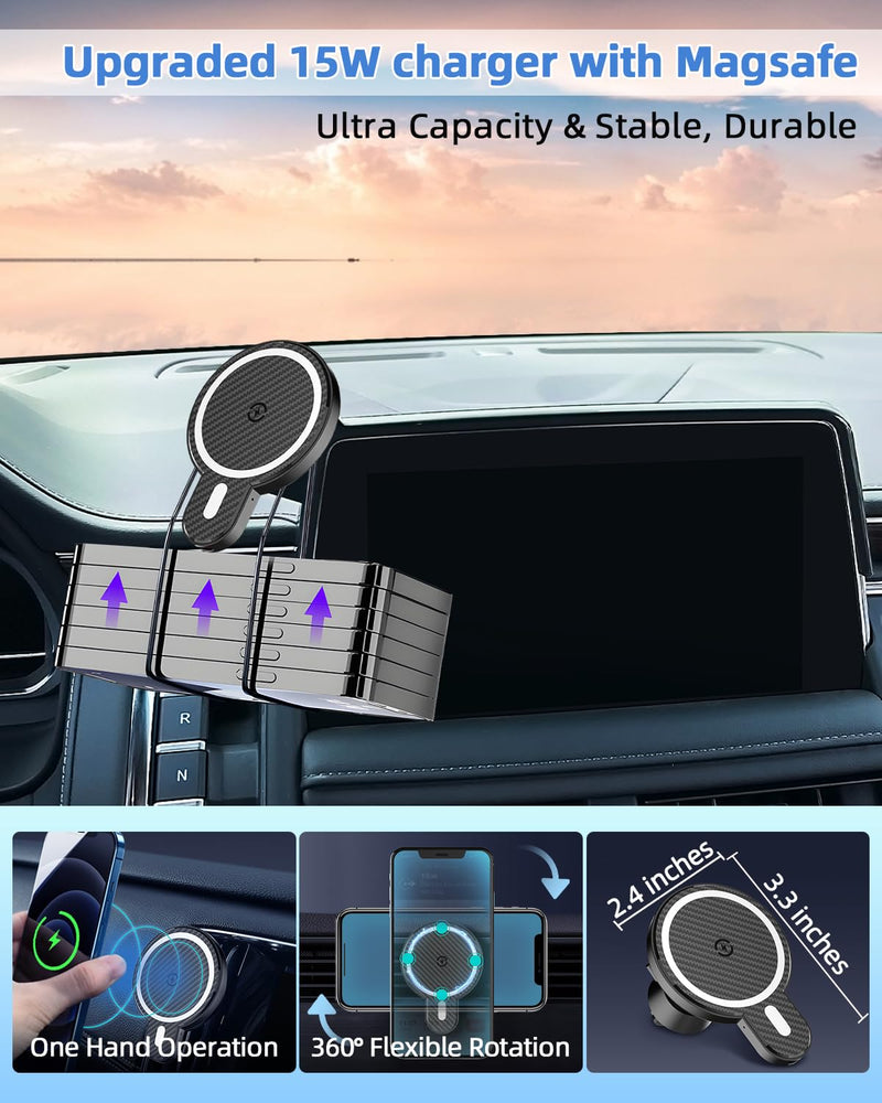 Car Phone Mount for Honda Accord 2018 2019-2021 2022 Accessories 10th Gen Accord for 8-inch Screen 360° Rotation Magnetic 15W Fast Wireless Charger Cell Phone Holder Hand Free Not Affect Air Vent Honda Accord 2018-2022 (8 inch) Magsafe+ Wireless Charger