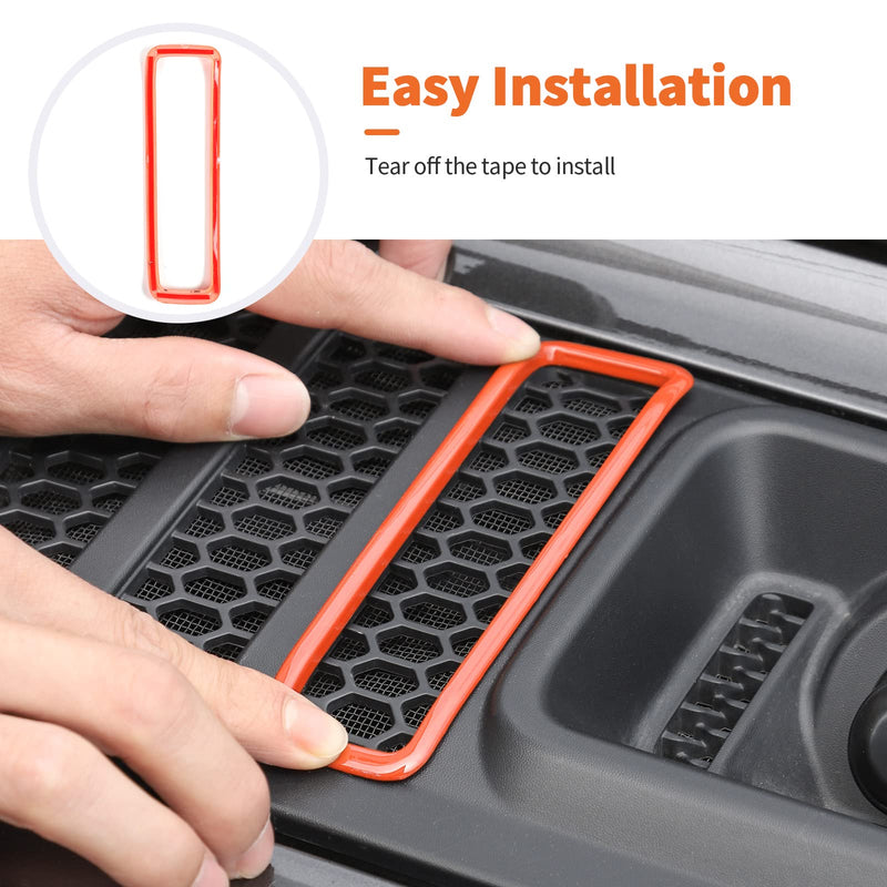 Hood Vent Cover Cowl Panel Vent Cover Trim Fit for 2018-2025 Jeep Wrangler JL JLU & Gladiator JT (Orange) Orange