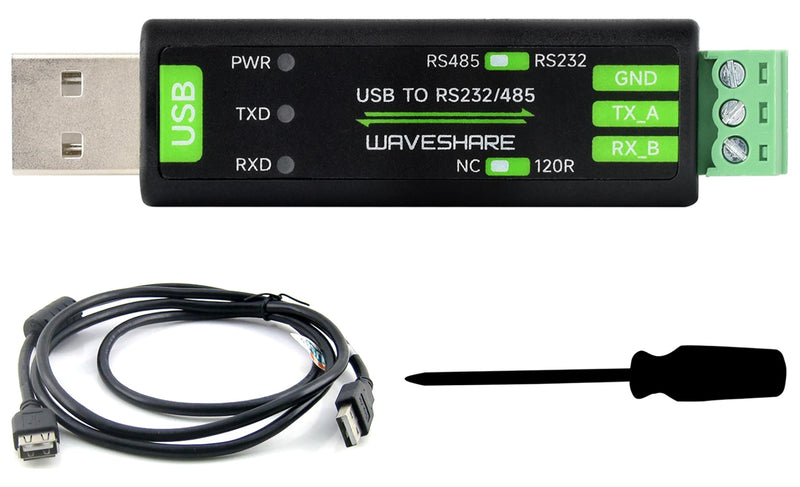 USB to RS485 or RS232 Serial Converter Adapter, Onboard Original FT232RNL Chip, built-in self-recovering fuse, TVS protection circuit, etc. Compatible with Mac, Linux, Android, Win11/10/ 8.1/8/7 USB TO RS485 or to RS232