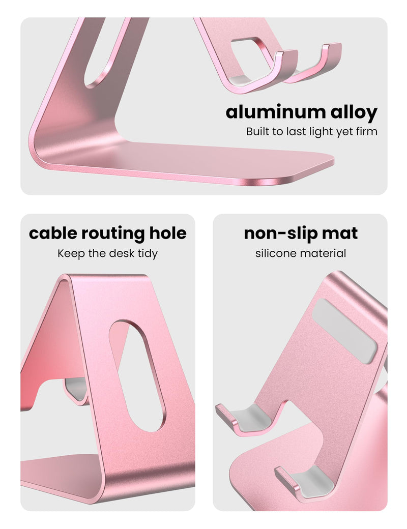 2Pack Phone Stand, Simple Cellphone Holder for Desk, Desk Phone Stand,Pink | Mini, Cute, Under 8" Devices, All Mobile Phones, iPhone 17, Switch OLED, Office Accessories Pink