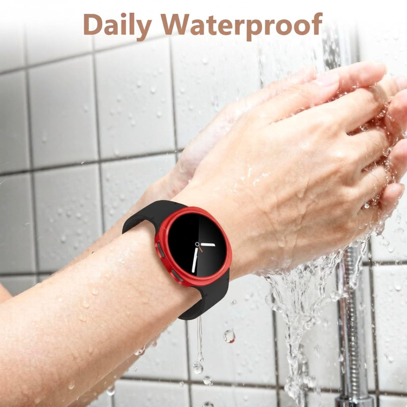 12+4 Pack Case for Samsung Galaxy Watch 9/8 44mm with Tempered Glass Screen Protector, Plated Glossy Hard PC Scratch Resistant Protective Cover Compatible with Galaxy Watch 9/8 44mm Galaxy Watch 9/8-44mm