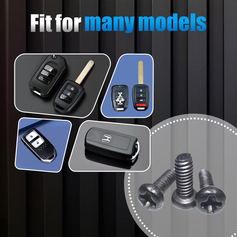 10Pcs Key Fob Screw with Repair Kit,Replacement Part 35116-SDA-A11 Compatible with Honda Key Remotes Since 2003 Black