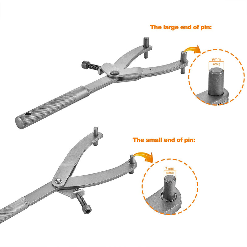 Adjustable Locking Spanner Wrench Clutch, Wrench Holder Hub Rotor Flywheel Sprocket Spanner Wrench Set Fan Clutch Removal Tool for Scooter Motorcycle Accessories