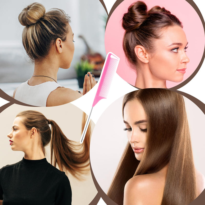  [AUSTRALIA] - 24Pcs Foam Hair Rollers for Women, Heatless Sponge Rollers for Hairsleeping, Short Thin Mediumhair, Foam Sponge Hair Roller, and 1 Rat Tail Comb for Hairdressing Styling(Pink)