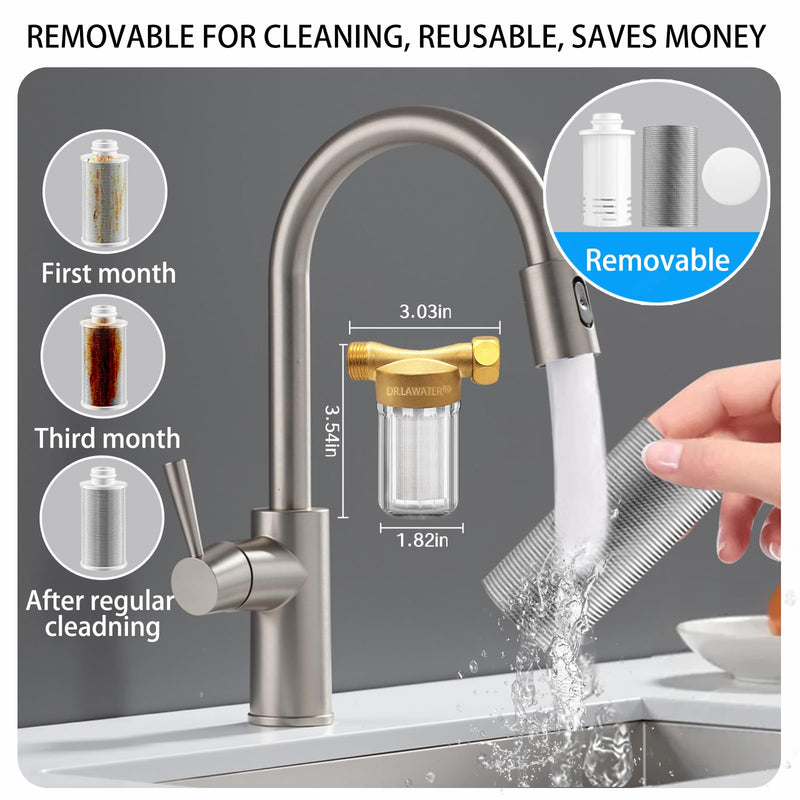 DR03 Reusable Brass Washer Wate Filter, 40 Micron Washing Machine Water Filter, for Washing Machine, Heater, Faucet, Anti Scale Protecting Appliances Sediment Filter