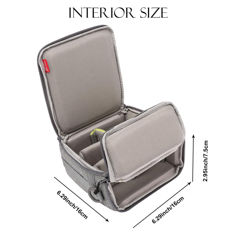 Mini SLR Camera Insert Bag,Shockproof &Pressure-proof Dual Opening Camera Lens Cube Case Bag,Digital DSLR SLR Mirrorless Cameras Accessories Storage Pouch Compatible for Canon,Sony,Fuji (XXXS) (2L)XXXS