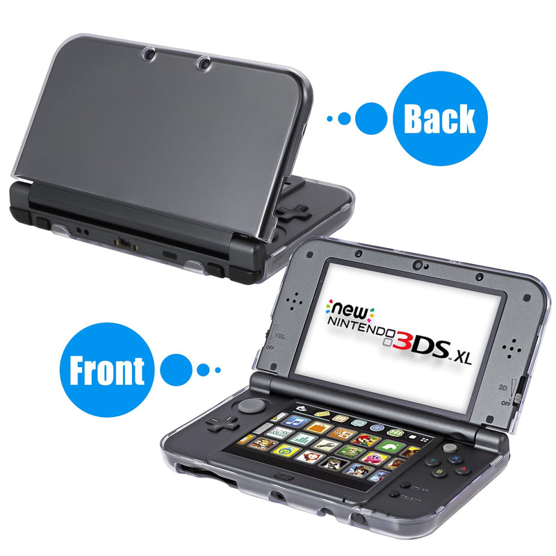 VSEER New 3DS XL Case with Screen Protector, Transparent Hard Case with HD Thin Flexible PET Film for New 3DS XL/LL 2015