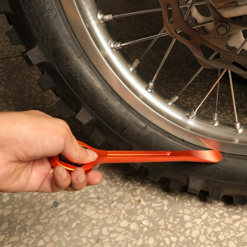 PRO CAKEN 10MM/0.39'' 13MM/0.51'' 22MM/0.87'' 27MM/1.06'' 32MM/1.26''Tire Iron Lever Tool Spoon Motorcycle Tire Change Kit Wrench Set Combo Levers Kit Tire Repair Tool for European Bike XC SX XC EXCF Orange