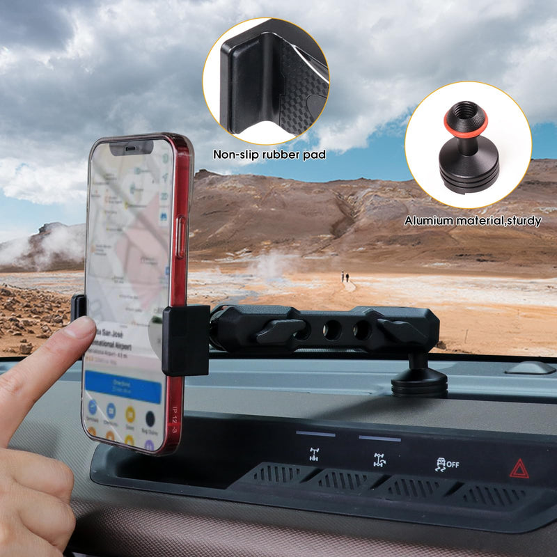 Dashboard Phone Holder Mount for 2021-2026 Frod Bronco 2 Door 4 Door | 360° Adjustable Car Dash Phone Holder, Cell Phone Dash Mount Interior Accessories, OEM Mount Install (Not for Bronco Sport)
