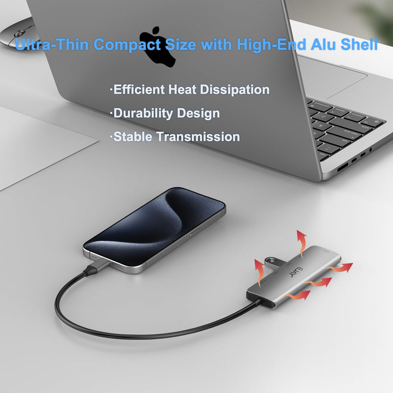 EJAY 4-in-1 USB C Docking Station with 100W PD Charging, HDMI 4K@30Hz, USB 3.0 Hub for Switch, MacBook Pro, iPad, Laptop, PC 4 Port