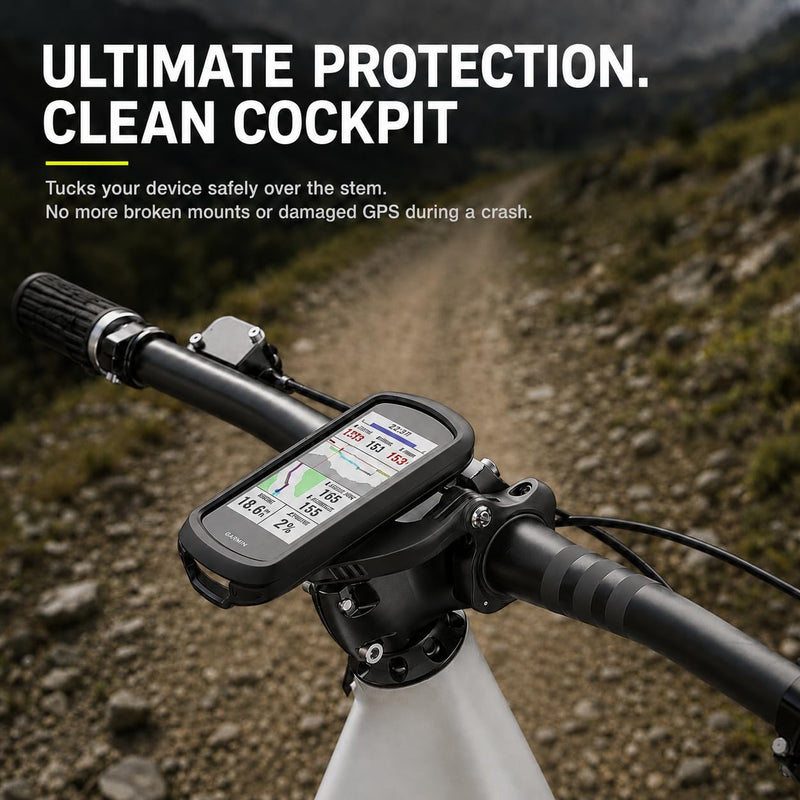 Out Front Bike Computer Mount Fit Garmin Edge, XOSS G/G+, iGPSPORT | Rotatable, Secure & Anti-snap, with GoPro & Light Adapter Fit 25.4/31.8/35mm Handlebars for MTB & Road Bikes(Combo Mount) Mount with GoPro Adapter