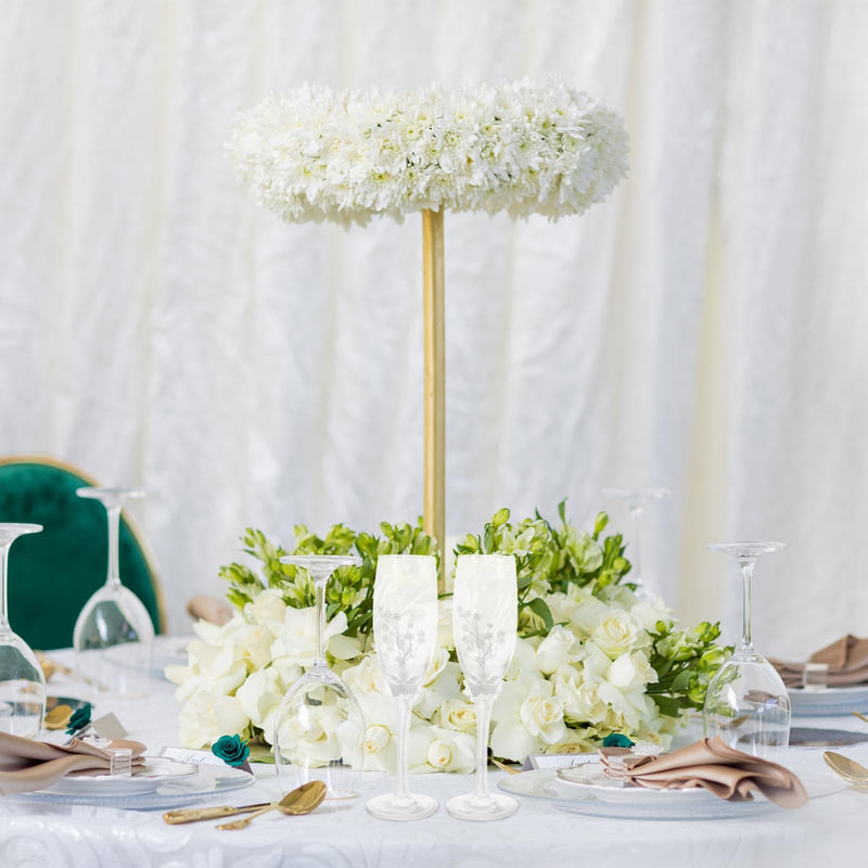 DECHOUS Wedding Cake Knife and Sever Set, Wedding Flutes and Cake Knife Server Set, Bride Groom Toasting Cups for Party Supplies