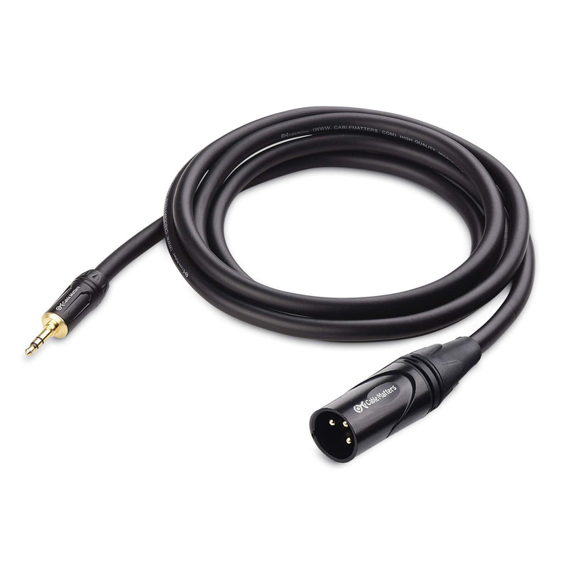 Cable Matters 3.5mm to XLR Cable 6 ft, Male to Male XLR to 1/8 Inch Cable, XLR to 3.5mm Cable, Compatible with iPhone, iPod, MP3 Player, Laptop, Voice Recorder and More - 6 Feet