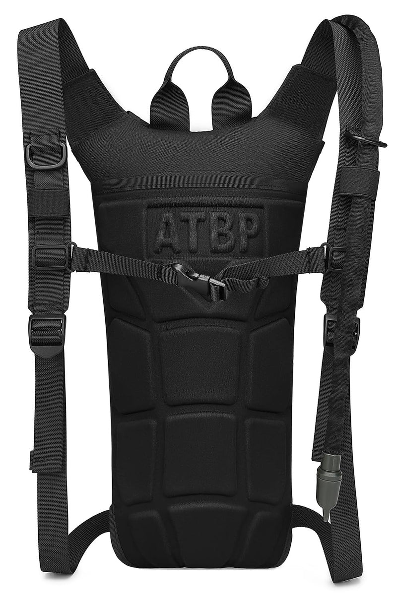 ATBP Tactical Water Hydration Pack Military 3L Water Bladder Carrier Backpack Leakproof for Running Jogging Cycling Hiking Black(3L)