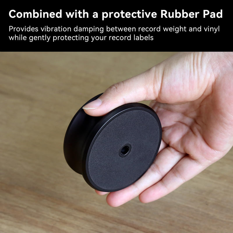 ANGELS HORN 303g Vinyl Record Weight Stabilizer for LP Turntables | Aluminum Clamp, Protective Rubber Pad, Reduce Vibration & Improve Sound Quality, Universal Compatibility for Vinyl Lovers
