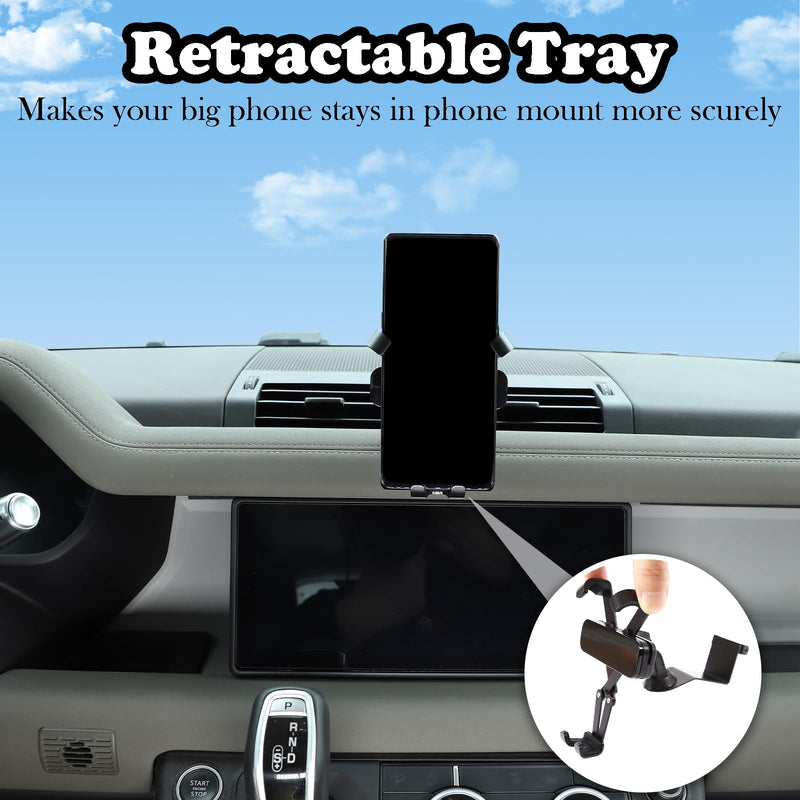 PIUGILH Phone Cradle for Land Rover Defender 90 110 130 2020 2021 2022 2023 Alumium Alloy Dashboard Mobile Phone Holder Trim Car Accessories