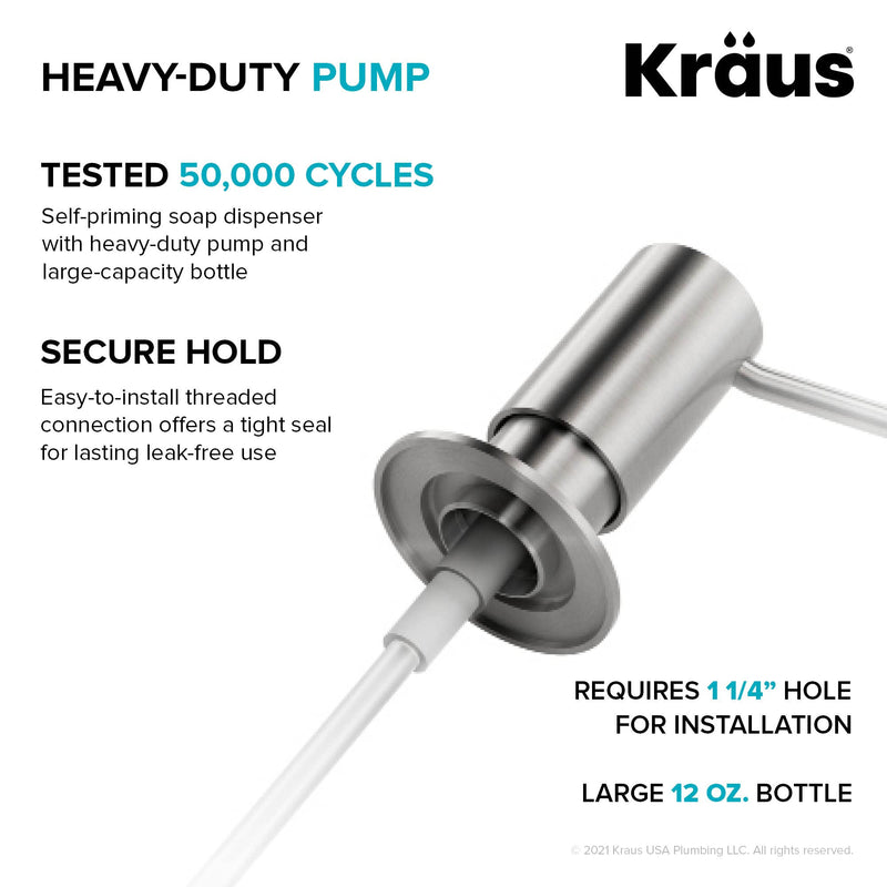KRAUS Kitchen Soap and Lotion Dispenser in Spot Free Stainless Steel, KSD-41SFS Modern Style