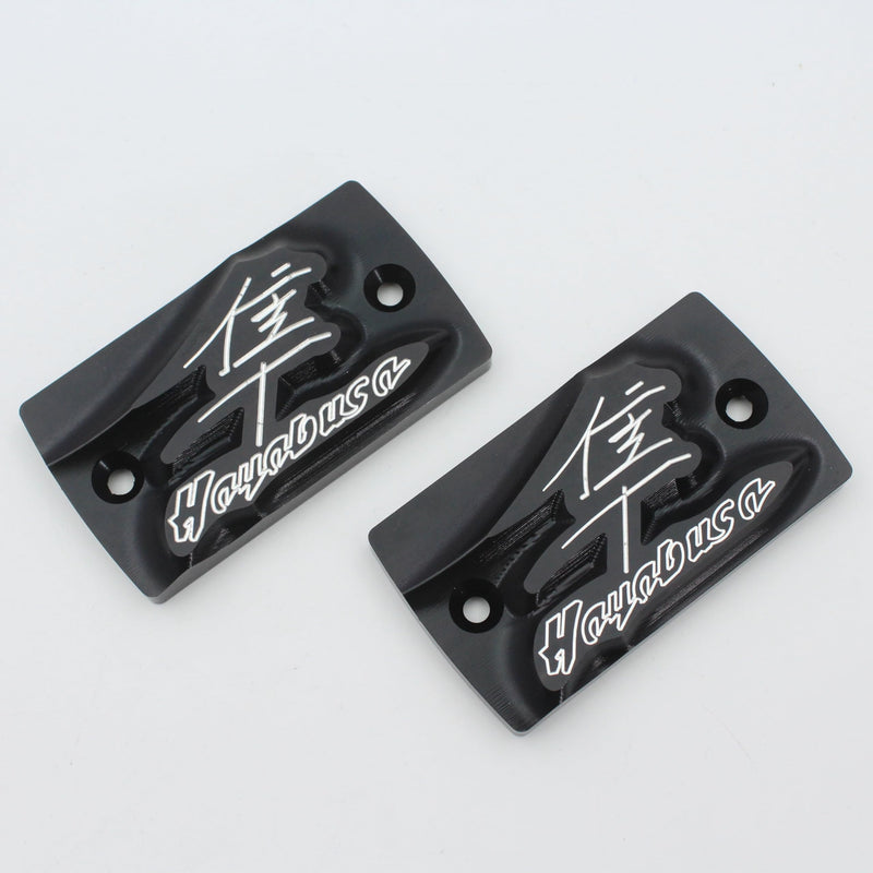 Brake Reservoir Cover, Front Brake Master Cylinder Fluid Clutch Cap Compatible with Suzuki GSX1300R Hayabusa 1999-2020 (2 PCS, Black)