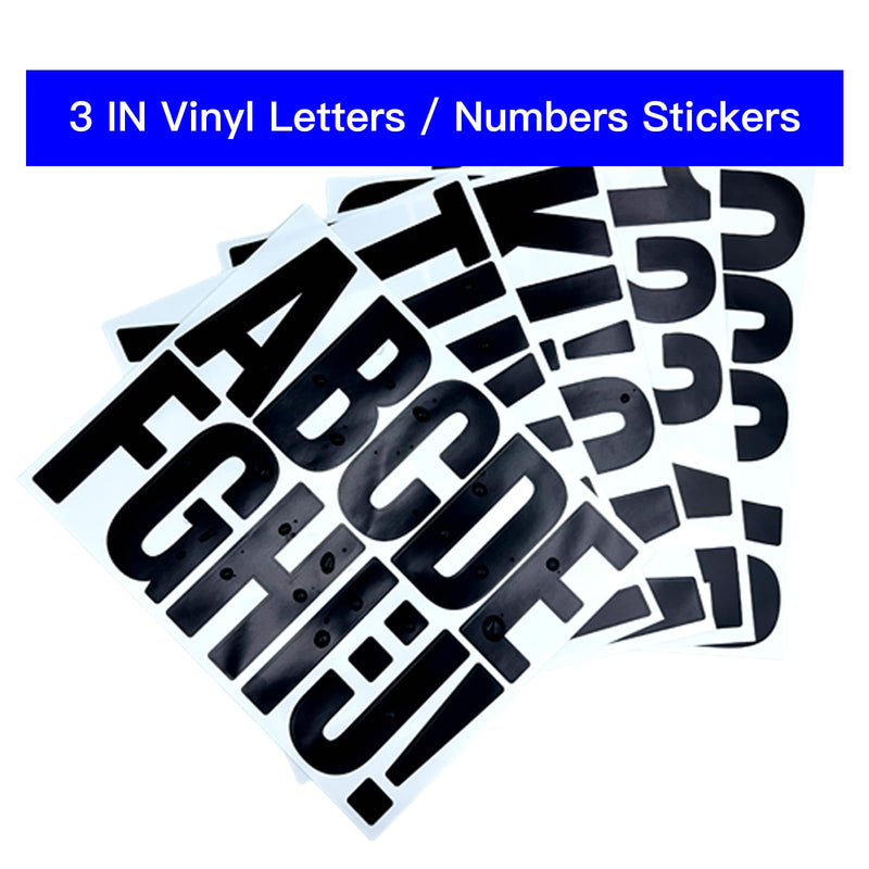 2 Pack Boat Registration Number Plate, Registration Sticker Plate with 16 Sheets Black Numbers and Letters Stickers, White Plastic Blank Number Plate for Inflatable Dinghy, Boat or Tender