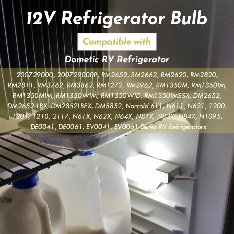 ANTOBLE 12V LED Light Bulb Replacement Bulbs for Dometic 200729000P RM2652 RM2662 RM2620 RM2820 RM2811 RM3762 RM3962 RM1350M RM1350IM RM1350MIM, Norcold 611 N611 N621 RV Refrigerator Fridge