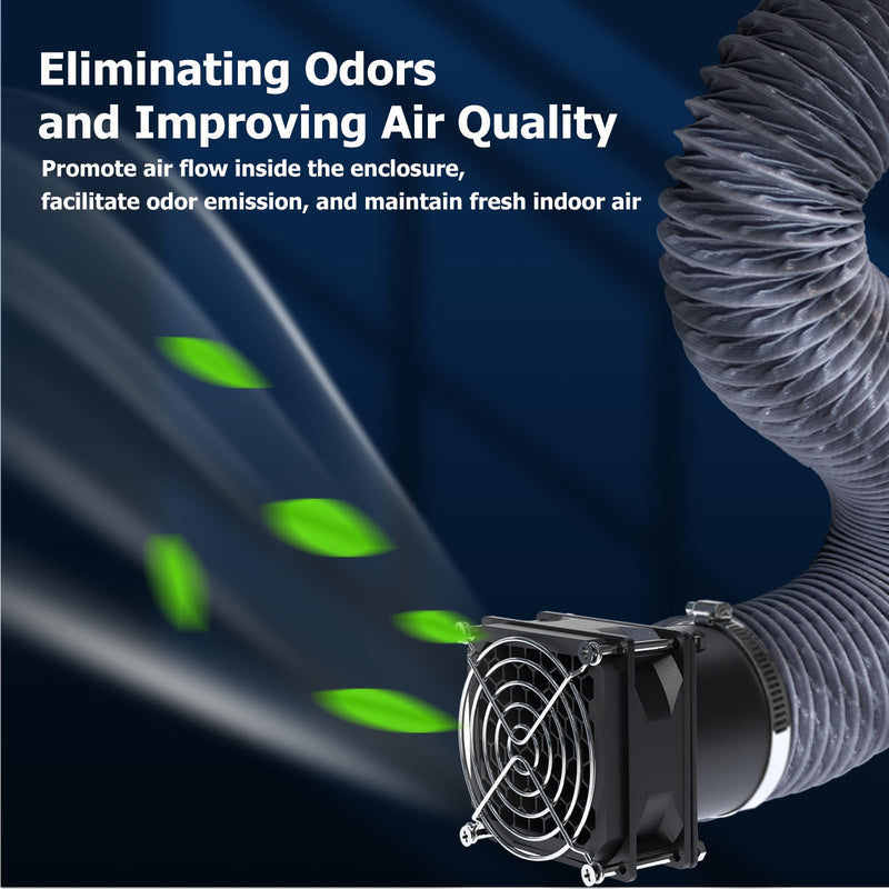 YOOPAI Fan Fume Extraction Kit for 3D Printer Enclosure, Exhaust Pipe with Low Noise Exhaust Fan, Efficient Ventilation, Exhaust Odors Smoke and Dust