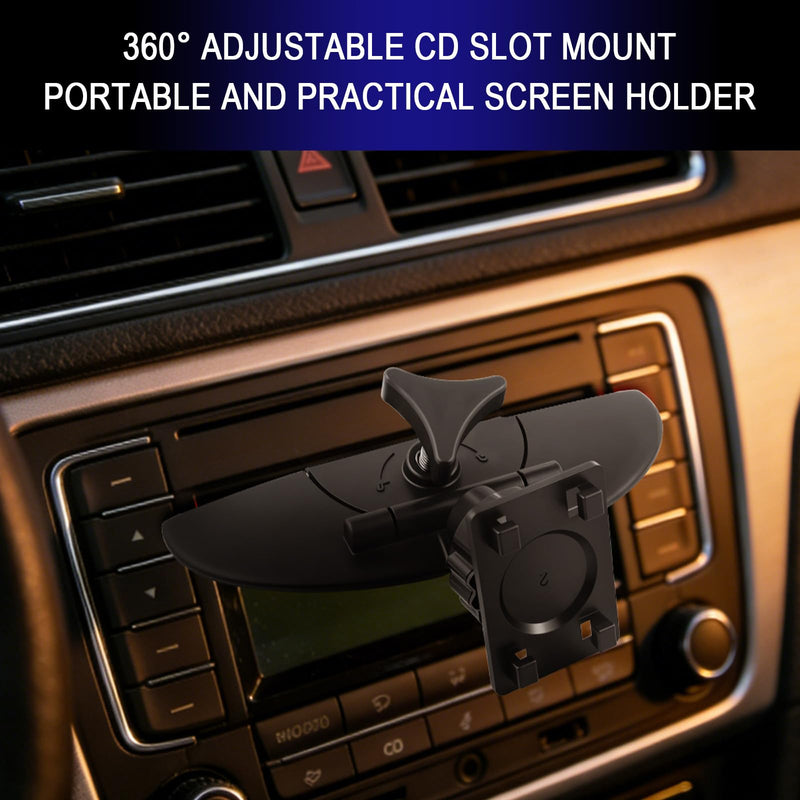 360° Rotatable CD Slot Mount for Carplay Screen,Anti-Vibration CD Mount for Carplay Screen & GPS Display,Portable Carplays CDs Mounts Car Accessories for 7"-10.5" Display