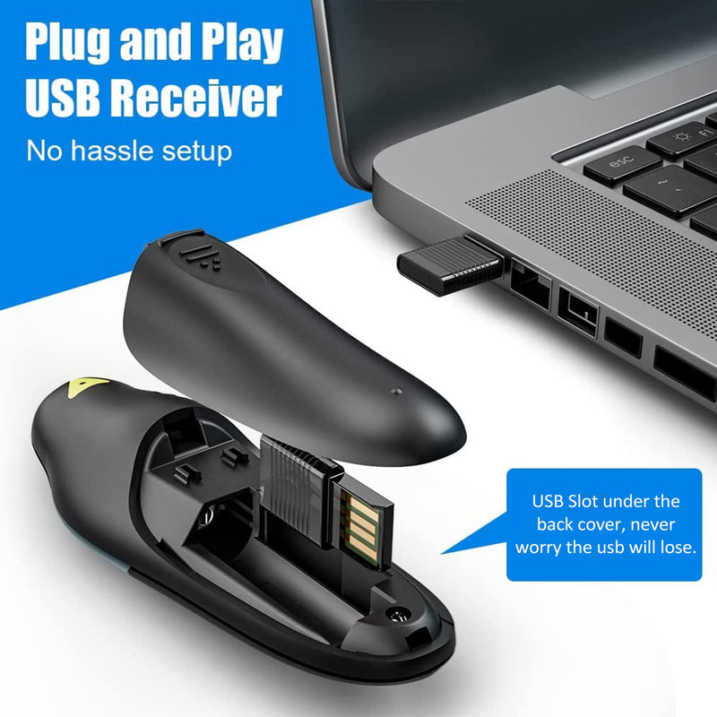 Presentation Clicker, Presenter Remote Clicker for Presentation Remote, PPT Clicker 2.4GHz USB Presentation Clicker for Computer, Laptop,