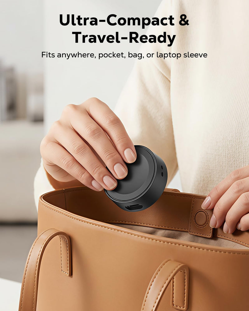 Magnetic USB-C Charger Compatible with Samsung Galaxy Watch, Black | Charging Stand for Galaxy Watch Ultra 8 7 6 5 4 3 FE Active. Compact design for convenient home, office and travel charging.